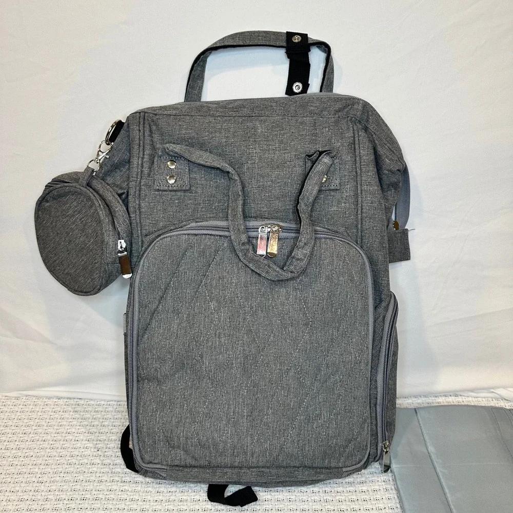 Hooks & Needles Knitting Crochet Organizer Backpack Gray Yarn Storage Bag‎ Large